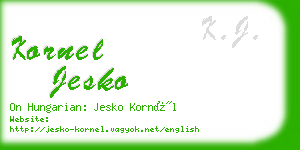 kornel jesko business card